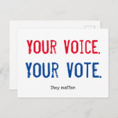 音声ポストカードの投票 ポストカード (正面/裏面)