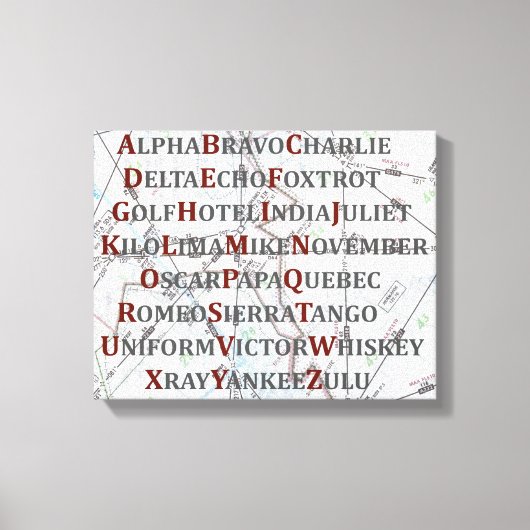 音声文字キャンバス、航空ホームギフト キャンバスプリント (正面)