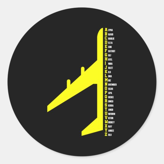 音声文字パイロット飛行機飛行士 ラウンドシール (正面)