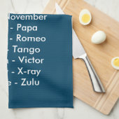 音声文字海ブルーセーリング キッチンタオル (四つ折り)