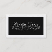 音声病理医ブラック&ホワイトはっきりしたデザインカード 名刺 (正面)