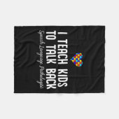 音声病理学セラピートークオティズム認識モン フリースブランケット (正面(横))