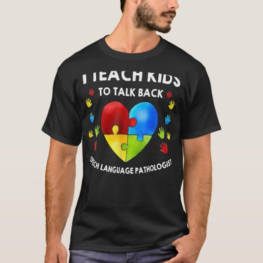 音声病理学セラピートークオティズム認識モン Tシャツ (正面)