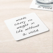 音声紙コースターなしで スクエアペーパーコースター (アングル)