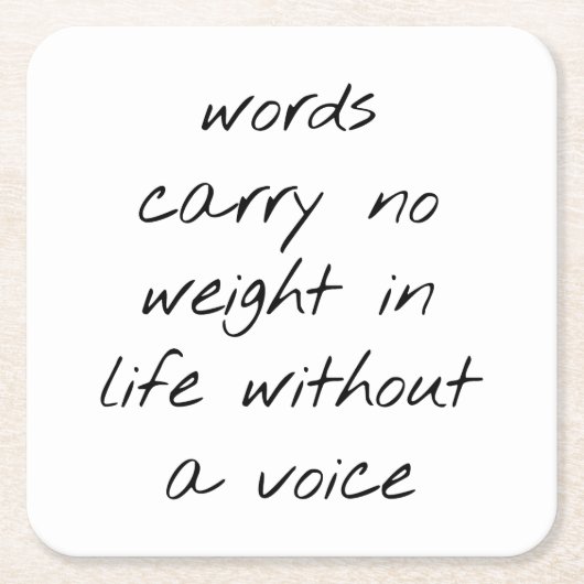 音声紙コースターなしで スクエアペーパーコースター (正面)