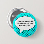 音声認識バブルあなたのメッセージテンプレートボタン 缶バッジ (正面&裏面)