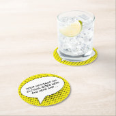 音声認識バブルのメッセージテンプレート ラウンドペーパーコースター (インサイチュ)