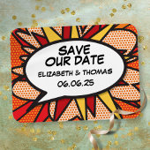 音声認識バブルの日付おもしろいレトロ漫画ブックの保存 マグネット