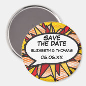 音声認識バブルの日付おもしろいレトロ漫画ブックの保存 マグネット (正面/裏面)