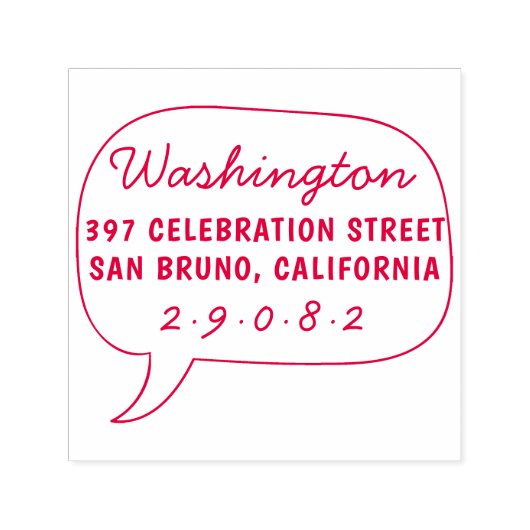 音声認識バブルスケッチファミリ名差出人住所 セルフインキングスタンプ (デザイン)