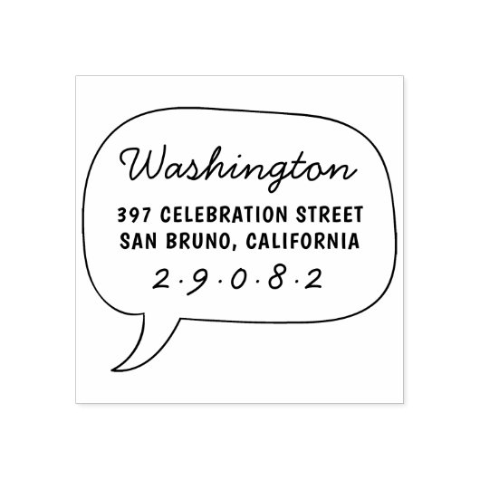 音声認識バブルスケッチファミリ名差出人住所 ラバースタンプ (インプリント)