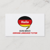 音声認識バルーン，ドイツ語教師，先生 名刺 (正面)