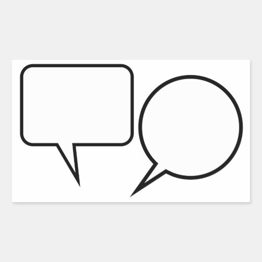 音声認識バルーン 長方形シール (正面)