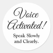 音声起動いたずらジョークのユーモアのシール ラウンドシール (正面)