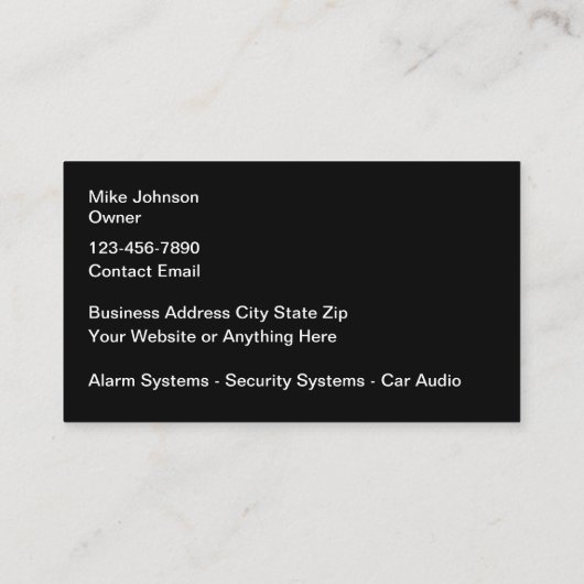 音声車のとセキュリティのシステム 名刺 (裏面)