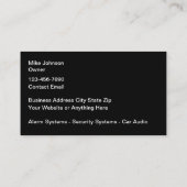 音声車のとセキュリティのシステム 名刺 (裏面)