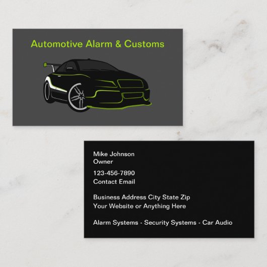 音声車のとセキュリティのシステム 名刺 (正面/裏面)