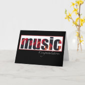 音楽おめでとう、ブラック カード (黄色い花)