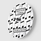 音楽おもしろいは、料理、壁時計のようなものである ラージ壁時計 (傾斜)