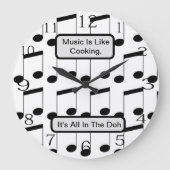 音楽おもしろいは、料理、壁時計のようなものである ラージ壁時計 (正面)