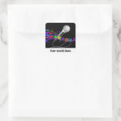 音楽おもしろいカラオケカスタマイズ可能なシール単語を追加 スクエアシール (バッグ)