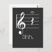 音楽おもしろいシークォーターレストアンドフェルマタミュージシャン ポストカード (正面/裏面)