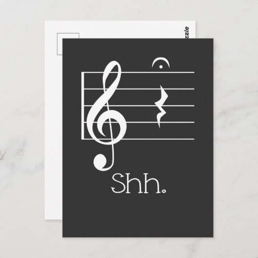 音楽おもしろいシークォーターレストアンドフェルマタミュージシャン ポストカード (正面/裏面)