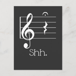 音楽おもしろいシークォーターレストアンドフェルマタミュージシャン ポストカード