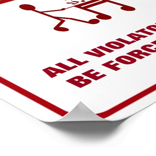 音楽おもしろい先生駐車場ポスター – カスタマイズ可能 ポスター (角)