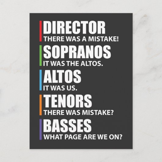 音楽おもしろい合唱団の合唱団 ポストカード (正面)