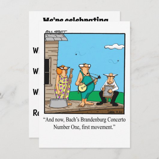 音楽おもしろい学校卒業招待状 招待状 (正面/裏面)