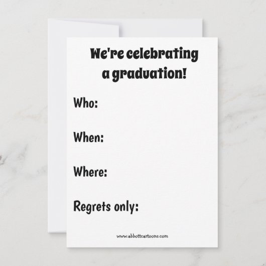 音楽おもしろい学校卒業招待状 招待状 (裏面)