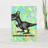 音楽おもしろい恐竜ハッピーバースデーカードデザイン カード (裏面)