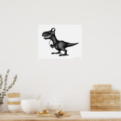 音楽おもしろい恐竜ペンスケッチアートポスター ポスター (キッチン)