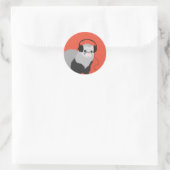 音楽おもしろい愛好家フェレット ラウンドシール (バッグ)