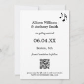 音楽おもしろい黒白の写真日付を保存 案内状 (裏面)