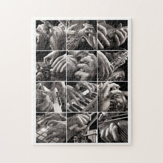 音楽および手の絵画 ジグソーパズル (縦)
