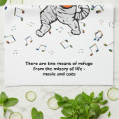 音楽および猫の引用文のふきん キッチンタオル (折り畳み)