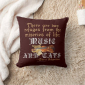 音楽および猫 クッション (ブランケット)
