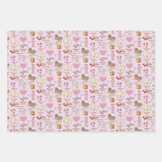 音楽お気に入りのの音がかわいい手を描く ラッピングペーパーシート (正面2)