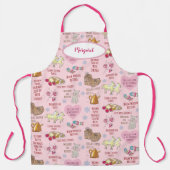 音楽お気に入りのの音ピンク・モノグラム エプロン (正面)