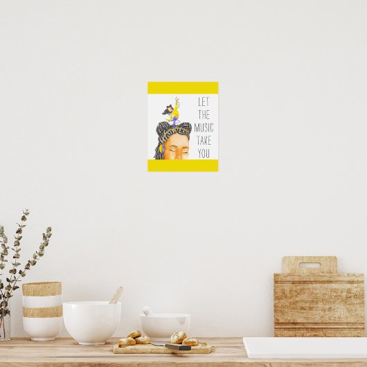 音楽があなたに引用文水の色を取絵画る ポスター (キッチン)