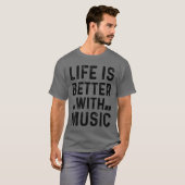 音楽があるから人生はもっと楽しい友達 Tシャツ (正面フル)