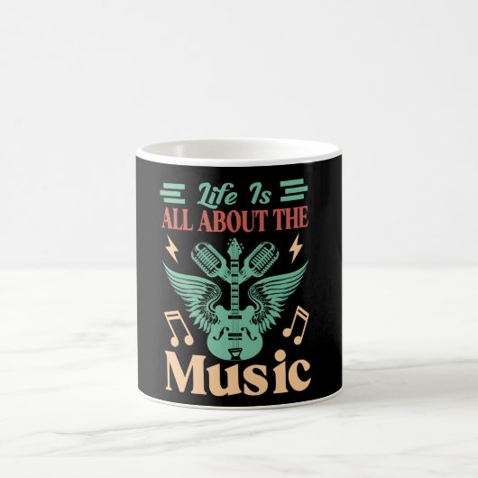 音楽がすべてであるライフ コーヒーマグ コーヒーマグカップ (中央)