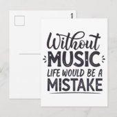 音楽がなければ人生は間違い ポストカード (正面/裏面)
