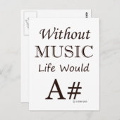 音楽がなければ、人生は次のようになる。 ポストカード (正面/裏面)