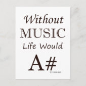 音楽がなければ、人生は次のようになる。 ポストカード (正面)