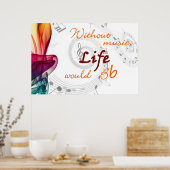 音楽がなければ、人生は活気づくだろう ポスター (キッチン)