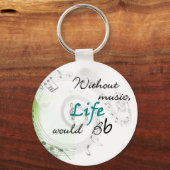 音楽がなければ、人生は活気を失う… キーホルダー (正面)