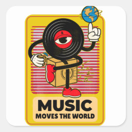 音楽が世界を動かすヴィンテージ スクエアシール